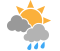 A mix of sun and cloud with 30 percent chance of showers. High 26.
