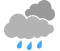 Cloudy with 60 percent chance of showers. High 25.